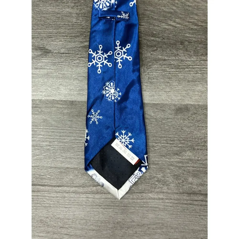 Musical Light Up Christmas Tie Snowman Blue 3.5